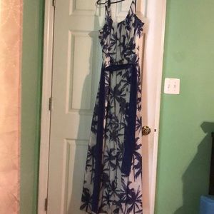 Long blue-white dress